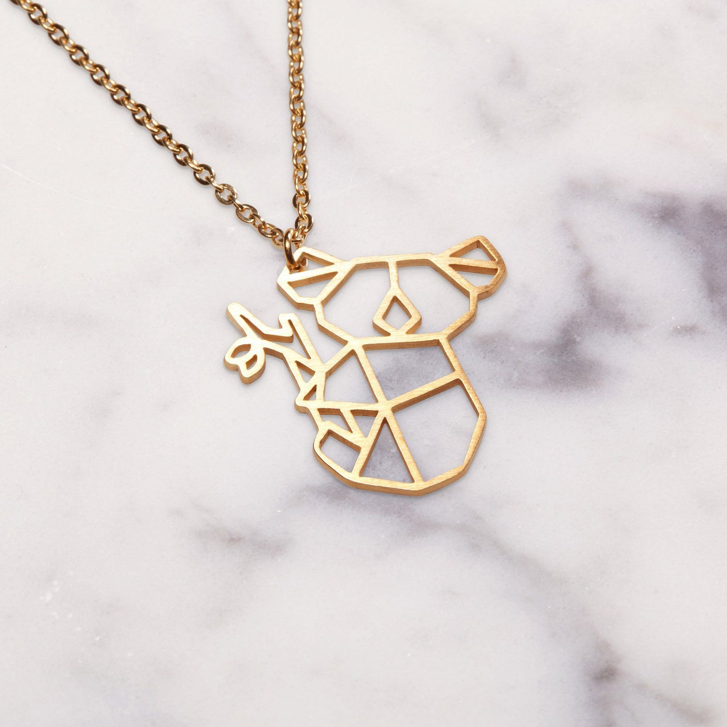 Koala Gold Origami Geometric Necklace